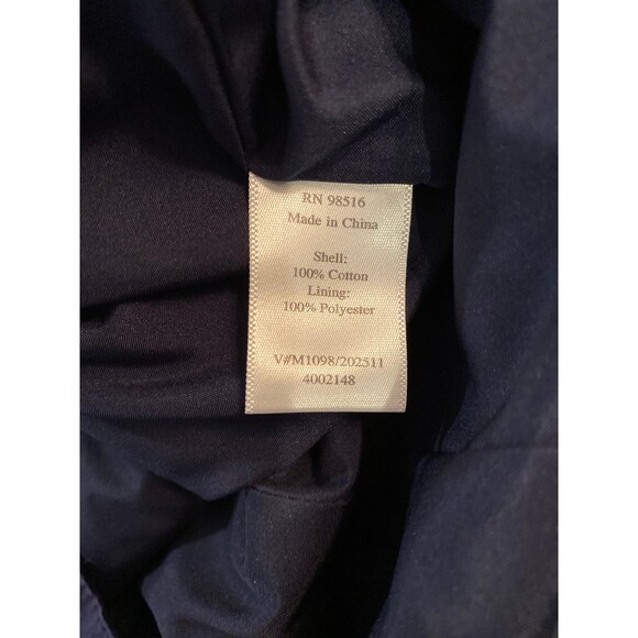 Coldwatercreek Jacket Sz 12 Navy Basket weave Design Zipper Front Gathered Back - Picture 12 of 12